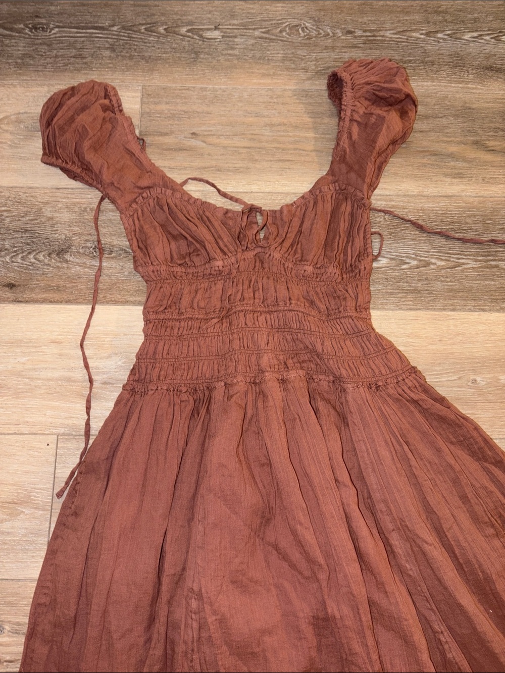 Free People Terracotta Smocked Maxi Dress - Picture 2 of 4
